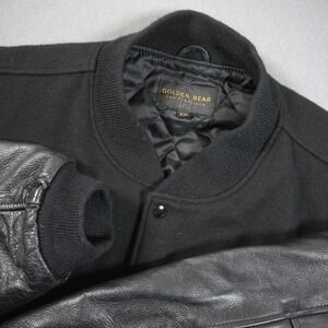 VTG USA Golden Bear Wool Nylon Bomber Varsity Men Varsity Jacket XXL Retro Biker